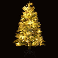 Albero di Natale Innevato Preilluminato Pigne 150cm in PVC e PE 344292