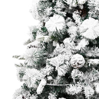 Albero di Natale Innevato Preilluminato Pigne 195cm in PVC e PE 344293