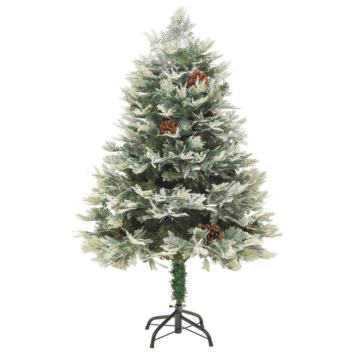 Albero di Natale Preilluminato con Pigne Verde 120 cm PVC e PE 344295