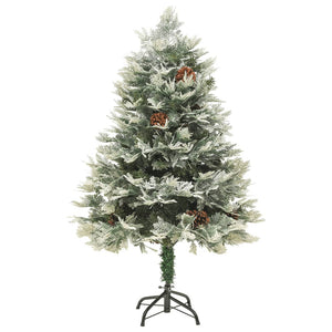 Albero di Natale Preilluminato con Pigne Verde 150 cm PVC e PE 344296