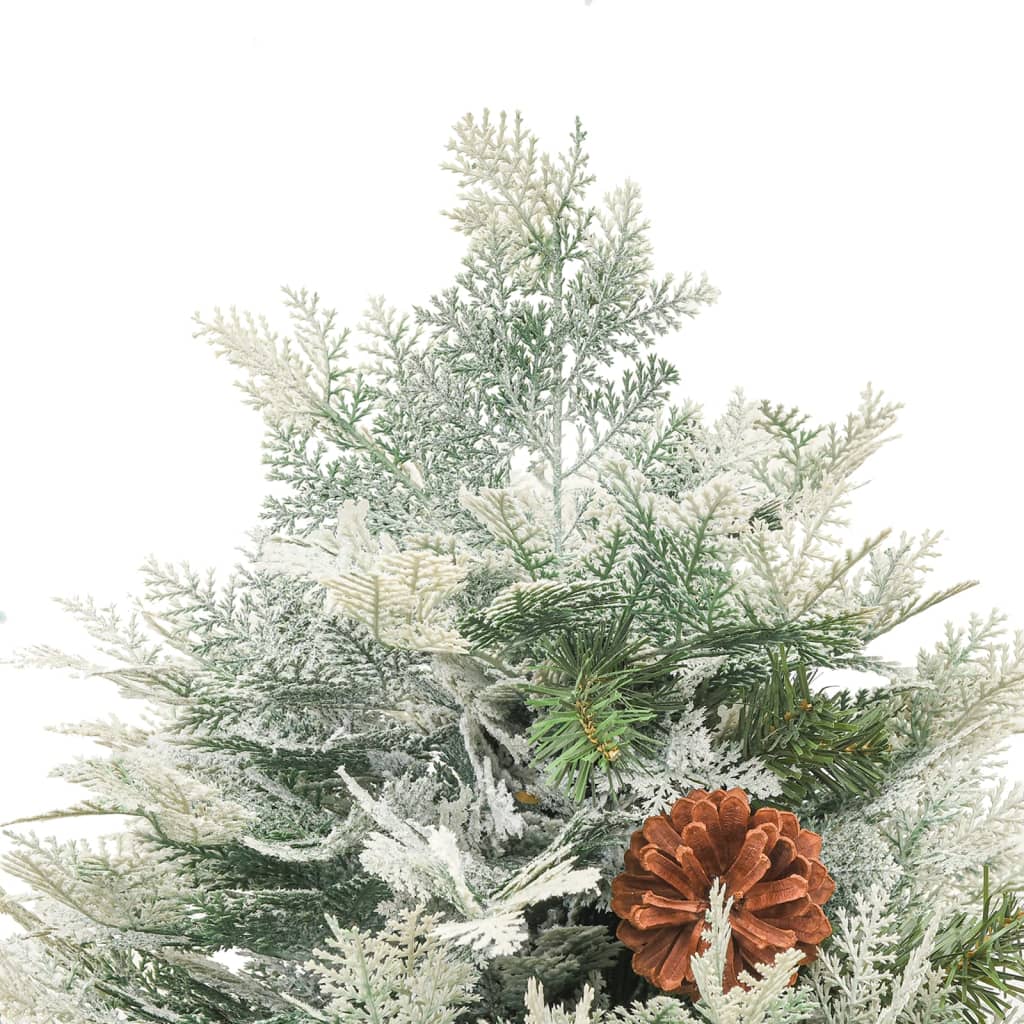 Albero di Natale Preilluminato con Pigne-Decorazioni natalizie Verde 150 cm PVC e PE