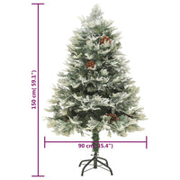 Albero di Natale Preilluminato con Pigne Verde 150 cm PVC e PE 344296
