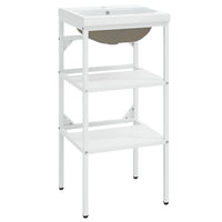 Telaio per Lavabo da Bagno con Lavabo Integrato Bianco in Ferro cod mxl 62907