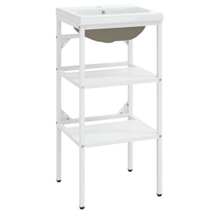 Telaio per Lavabo da Bagno con Lavabo Integrato Bianco in Ferro cod mxl 62907