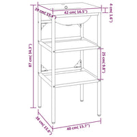 Telaio per Lavabo da Bagno con Lavabo Integrato Bianco in Ferro 3101373