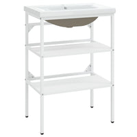 Struttura lavabo bagno 59 x 38 x 83 cm lavabo da incasso ferro bianco 02_0006776