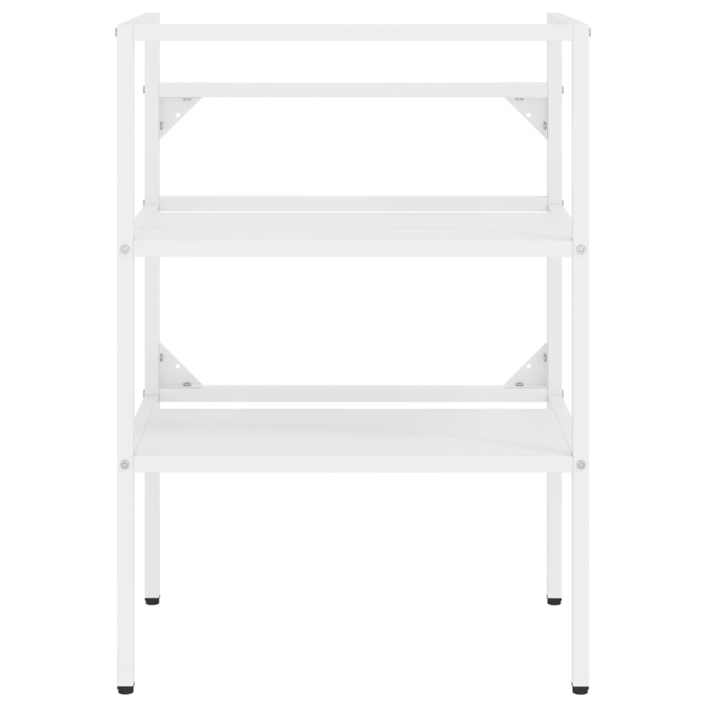 Telaio per Lavabo da Bagno con Lavabo Integrato Bianco in Ferro 3101374