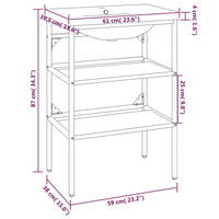 Telaio per Lavabo da Bagno con Lavabo Integrato Bianco in Ferro 3101374