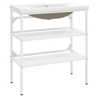 Telaio per Lavabo da Bagno con Lavabo Integrato Bianco in Ferro cod mxl 63589