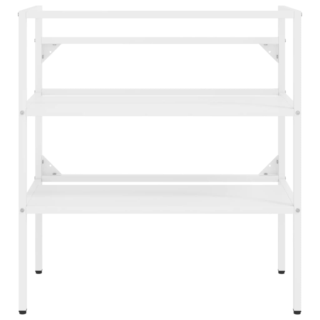 Telaio per Lavabo da Bagno con Lavabo Integrato Bianco in Ferro 3101375