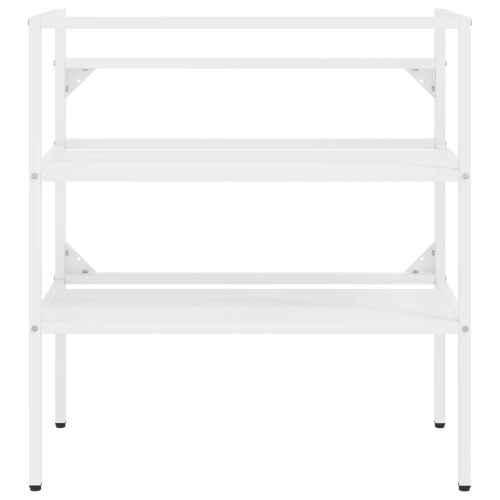 Telaio per Lavabo da Bagno con Lavabo Integrato Bianco in Ferro 3101375