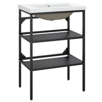 Struttura lavabo bagno 59 x 38 x 83 cm lavabo incasso ferro nero 02_0006782