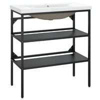 Struttura lavabo bagno 79 x 38 x 83 cm lavabo incasso ferro nero 02_0006779