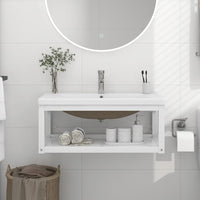 Telaio per Lavabo da Bagno con Lavabo Integrato Bianco in Ferro 3101381