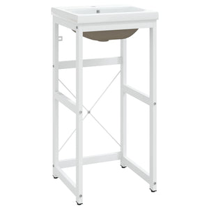 Telaio per Lavabo da Bagno con Lavabo Integrato Bianco in Ferro cod mxl 63095