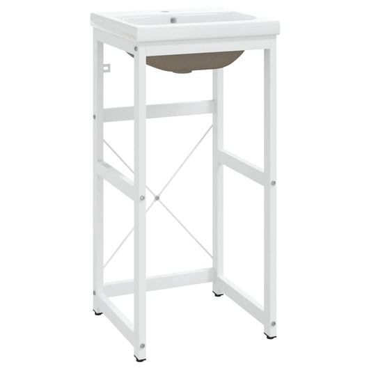 Telaio per Lavabo da Bagno con Lavabo Integrato Bianco in Ferro cod mxl 63095