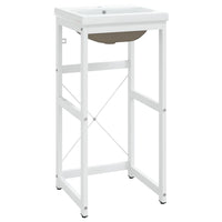 Telaio per Lavabo da Bagno con Lavabo Integrato Bianco in Ferro 3101385