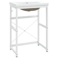 Telaio per Lavabo da Bagno con Lavabo Integrato Bianco in Ferro cod mxl 71949