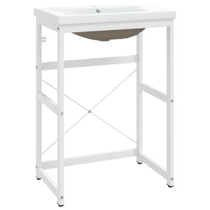 Telaio per Lavabo da Bagno con Lavabo Integrato Bianco in Ferro cod mxl 71949