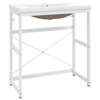 Struttura lavabo bagno 81 x 39,5 x 18,5 cm lavabo incasso ferro bianco 02_0006774