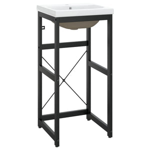 Struttura lavabo bagno lavabo da incasso in ferro nero 02_0006785