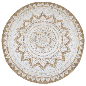 Tappeto in Juta Intrecciata con Stampa 210 cm Rotondo cod mxl 73237