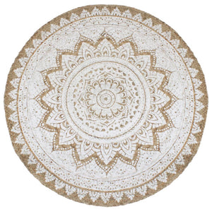 Tappeto in Juta Intrecciata con Stampa 240 cm Rotondocod mxl 128002