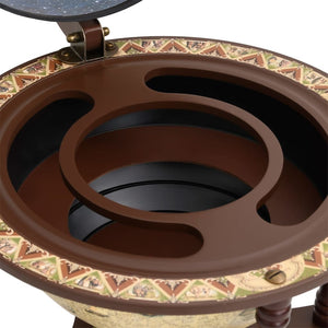 Bar a Globo Portavini Marrone Legno Massello di Eucalipto 343475