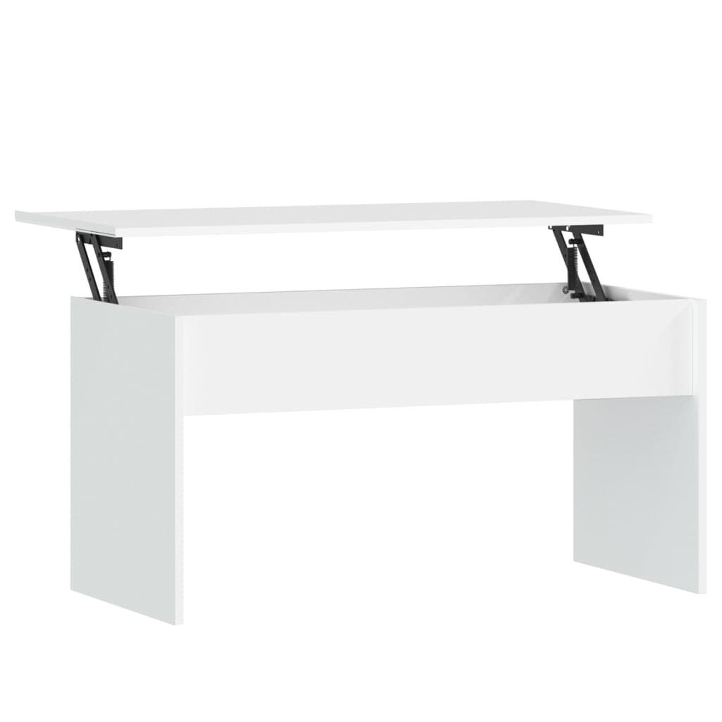 Tavolino da Salotto Bianco 102x50,5x52,5cm in Legno Multistrato 809629
