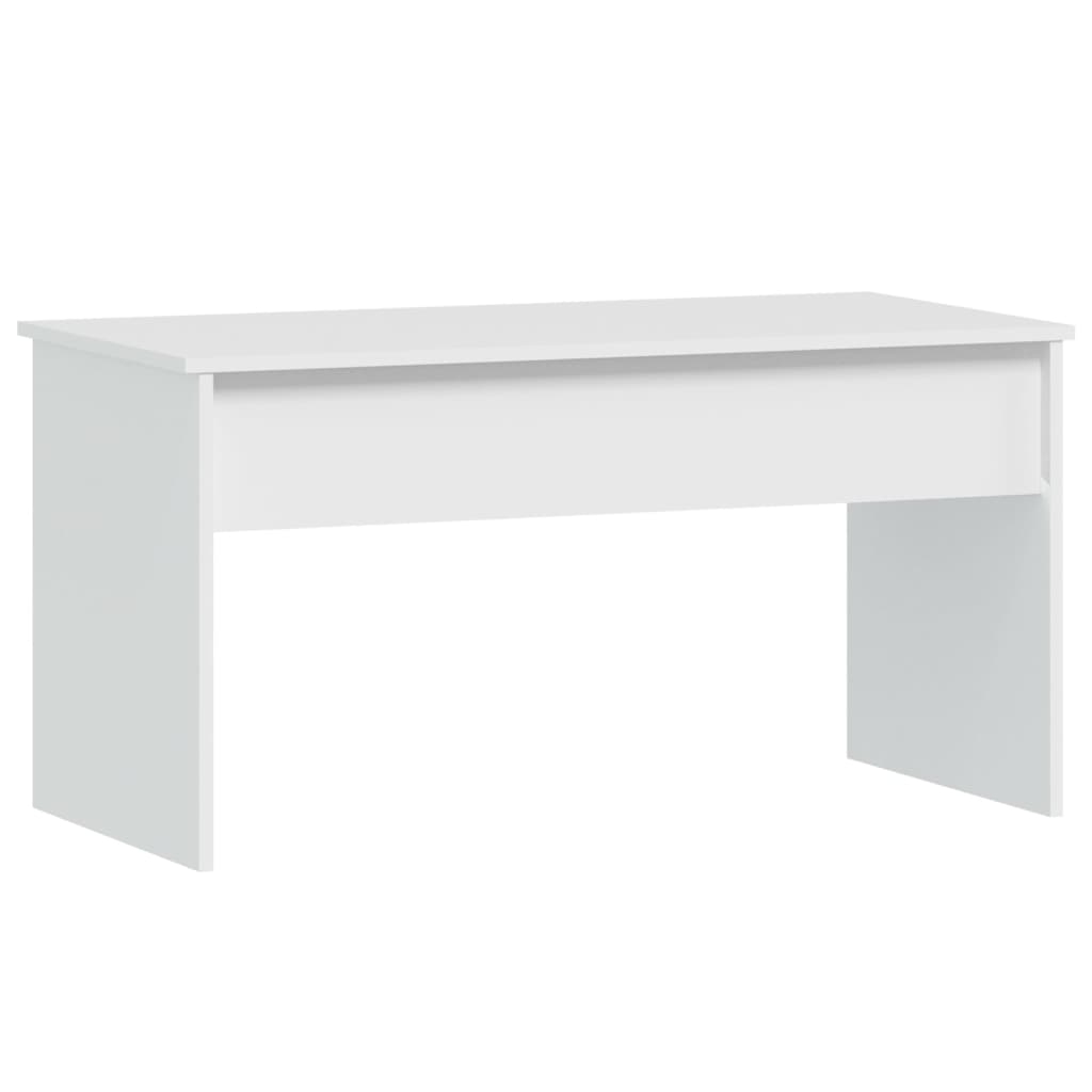 Tavolino da Salotto Bianco 102x50,5x52,5cm in Legno Multistrato 809629