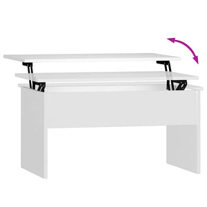 Tavolino da Salotto Bianco 80x50,5x41,5 cm Legno Multistrato