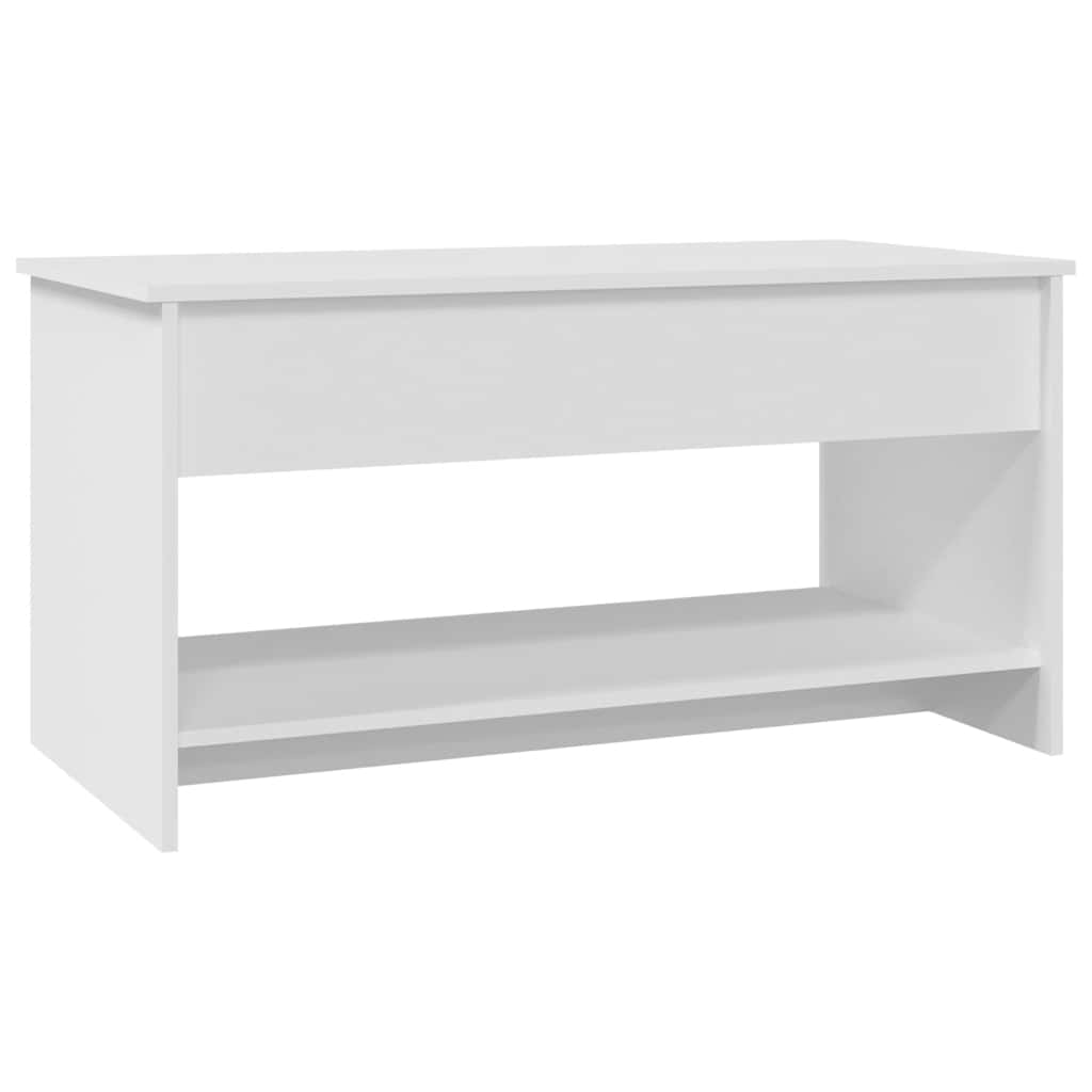 Tavolino da Salotto-Tavolino da soggiorno-Tavolo Bianco 102x50x52,5 cm in Legno Multistrato