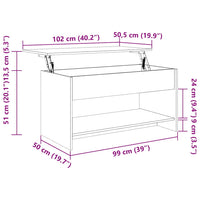 Tavolino da Salotto-Tavolino da soggiorno-Tavolo Bianco 102x50x52,5 cm in Legno Multistrato