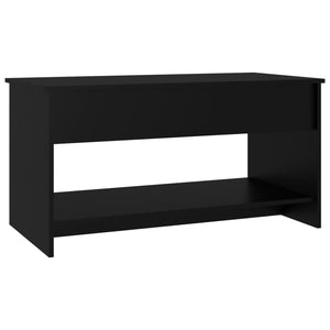 Tavolino da Salotto Nero 102x50x52,5 cm in Legno Multistrato 809648