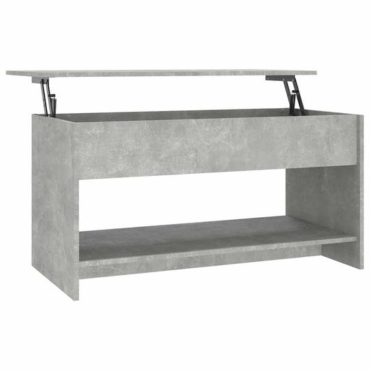 Tavolino Salotto-Tavolino da soggiorno-Tavolo Grigio Cemento 102x50x52,5cm Legno Multistrato