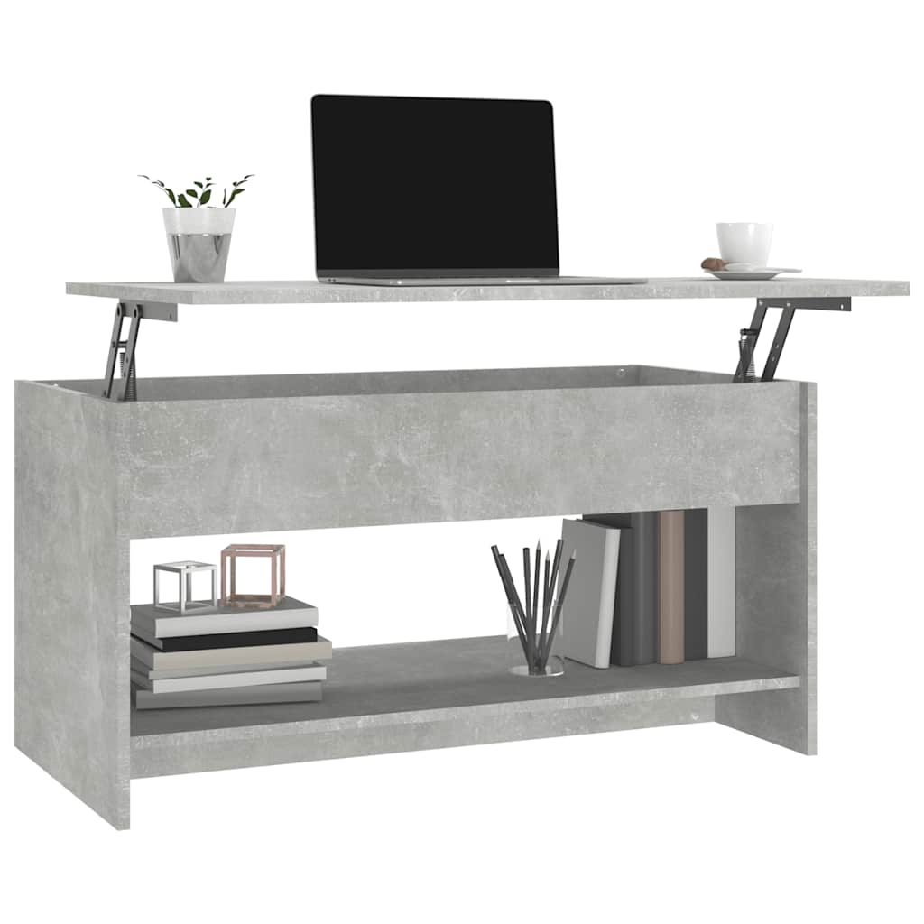 Tavolino Salotto Grigio Cemento 102x50x52,5cm Legno Multistrato 809651