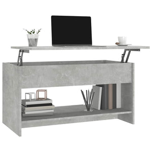Tavolino Salotto Grigio Cemento 102x50x52,5cm Legno Multistrato 809651