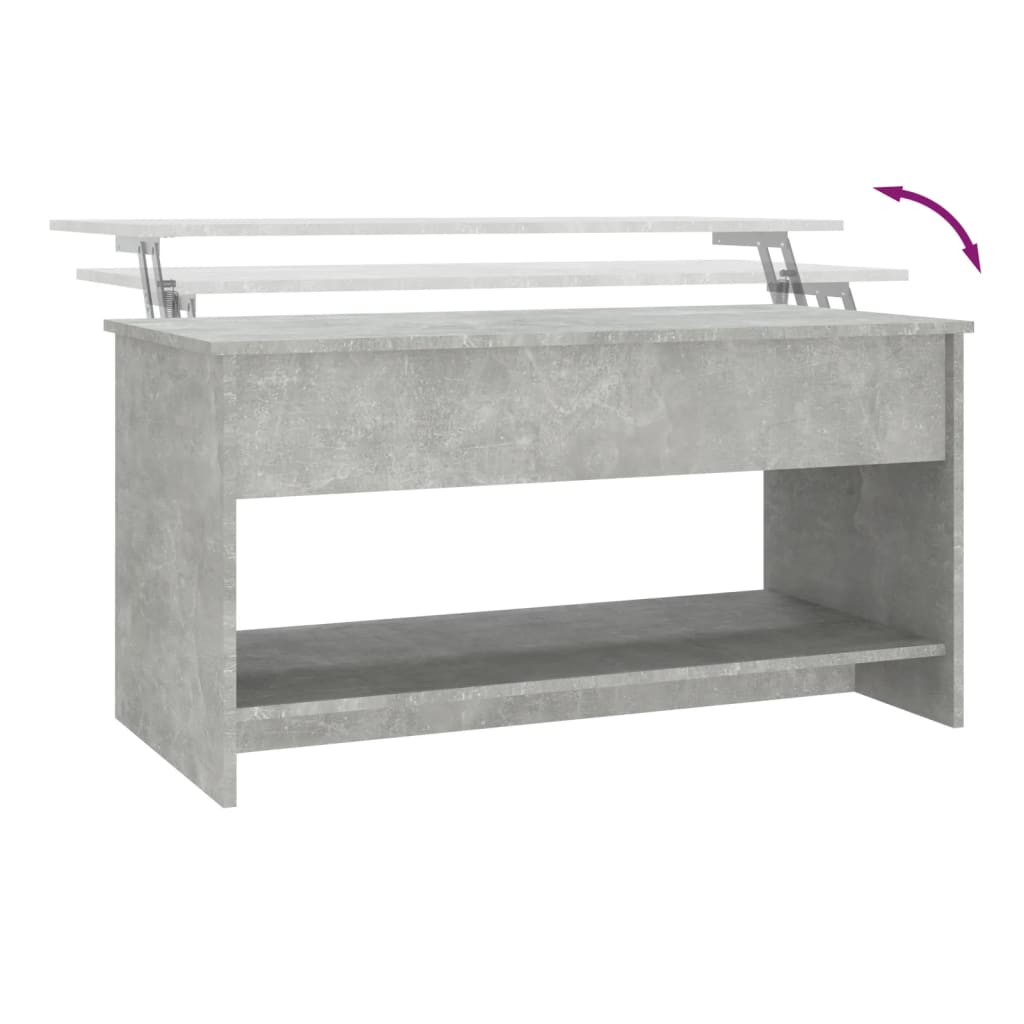 Tavolino Salotto Grigio Cemento 102x50x52,5cm Legno Multistrato 809651
