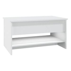 Tavolino da Salotto Bianco 80x50x40 cm in Legno Multistrato 809656