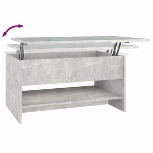 Tavolino da Salotto Grigio Cemento 80x50x40cm Legno Multistrato cod mxl 19859