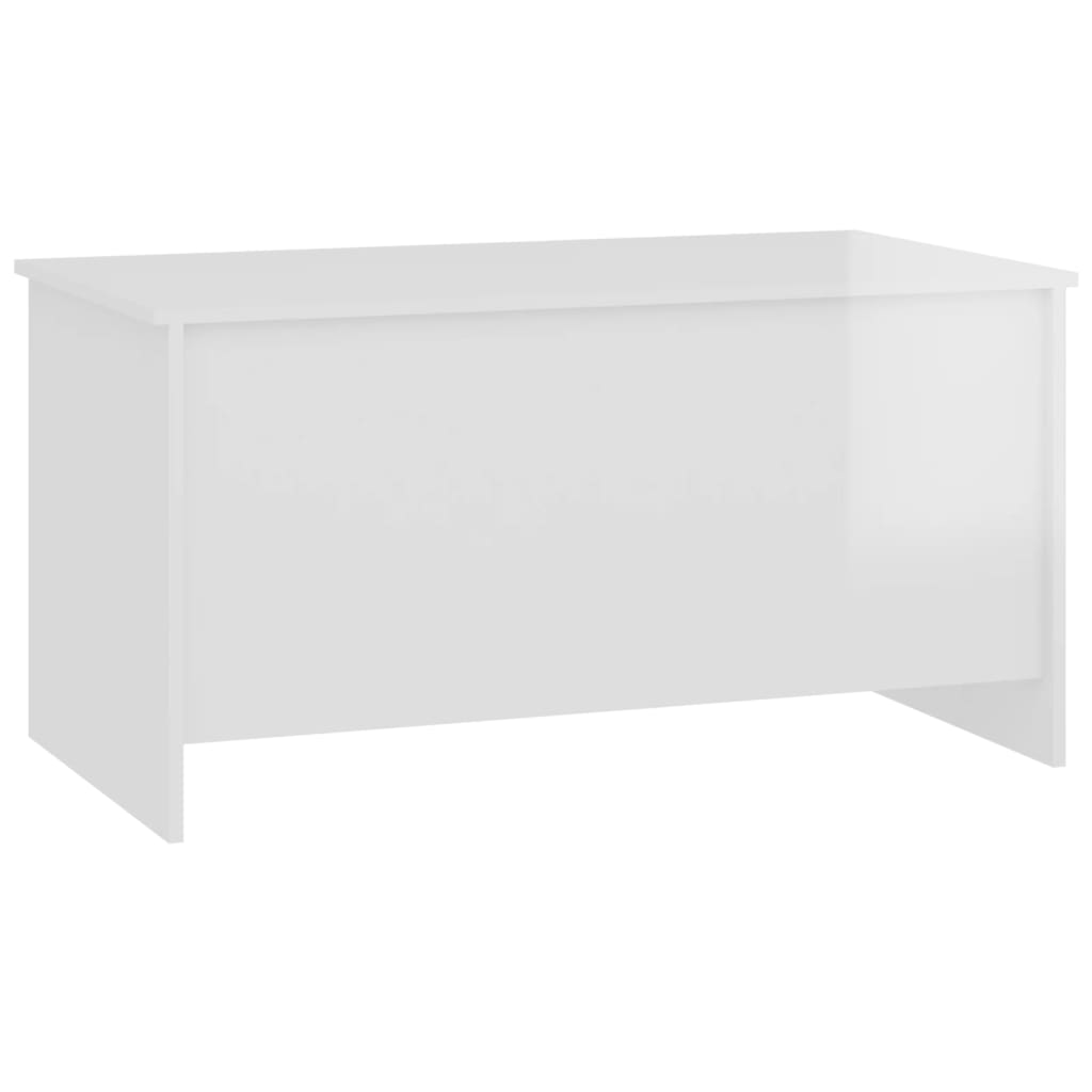 Tavolino Bianco Lucido 102x55,5x52,5 cm in Legno Multistrato 809671