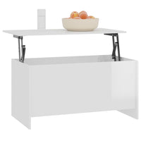 Tavolino Bianco Lucido 102x55,5x52,5 cm in Legno Multistrato 809671