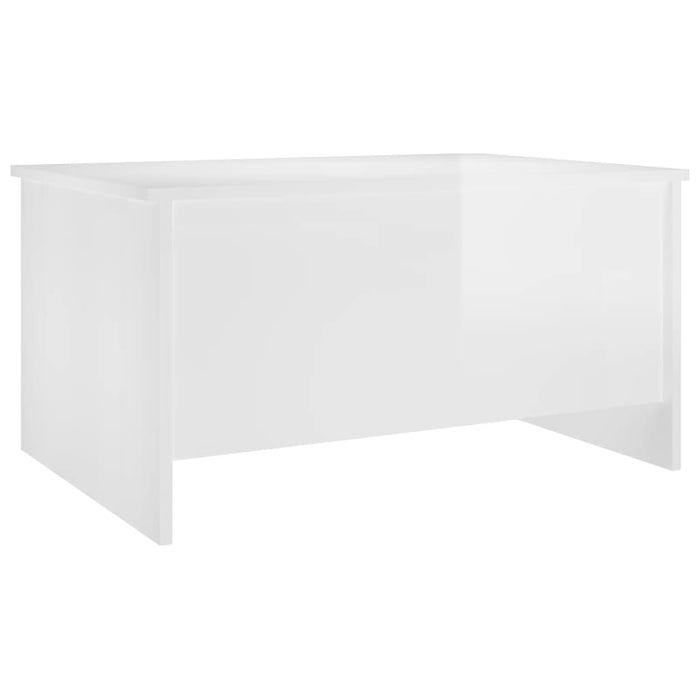Tavolino Salotto Bianco Lucido 80x55,5x41,5cm Legno Multistrato 809680