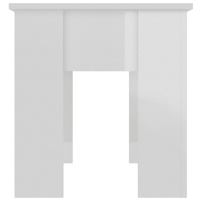 Tavolino Salotto Bianco Lucido 101x49x52 cm Legno Multistrato 809689
