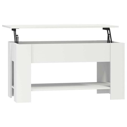 Tavolino da Salotto-Tavolino da soggiorno-Tavolo Bianco 101x49x52 cm in Legno Multistrato