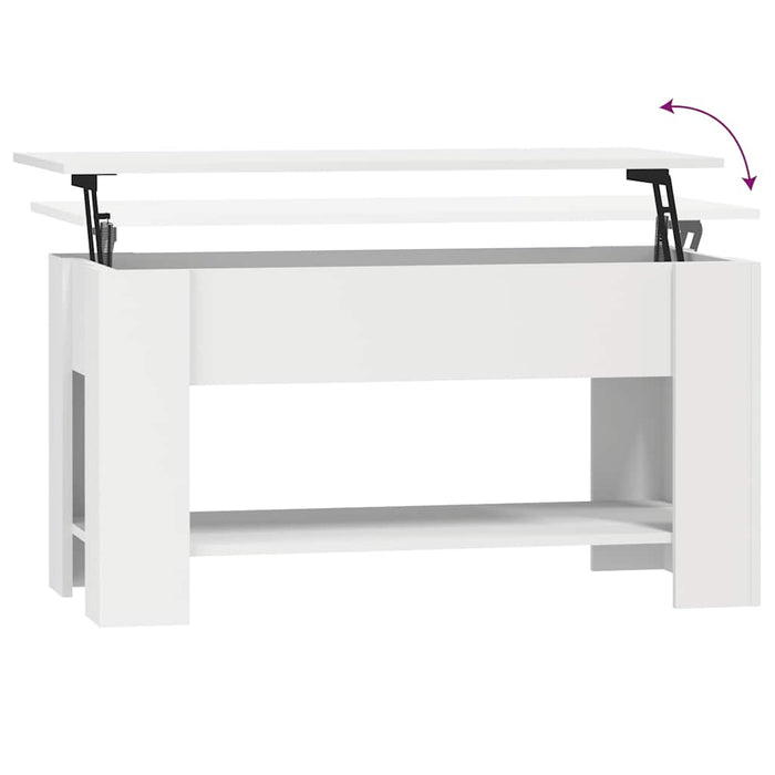 Tavolino da Salotto Bianco 101x49x52 cm in Legno Multistrato 809701