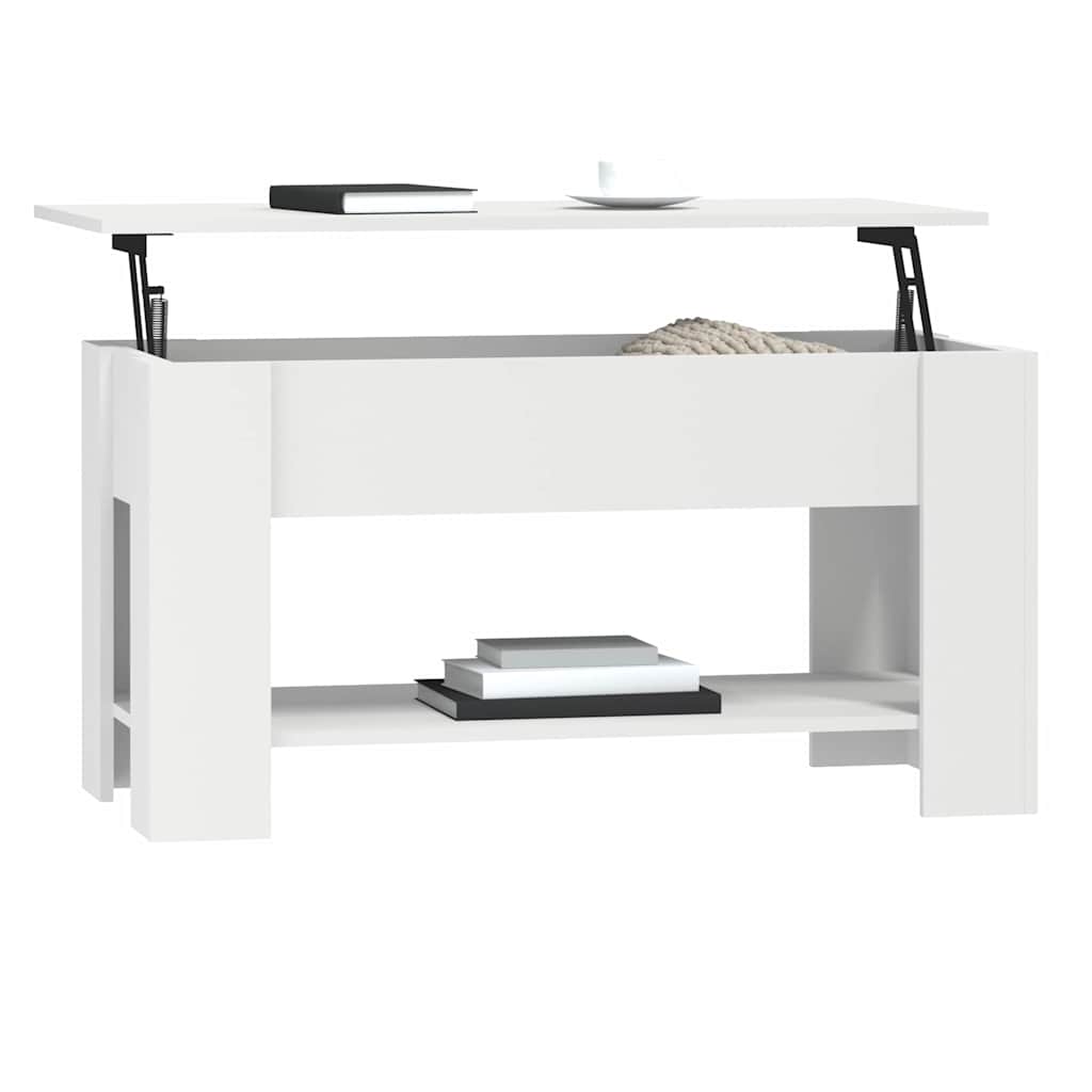 Tavolino da Salotto Bianco 101x49x52 cm in Legno Multistrato 809701