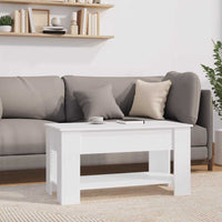 Tavolino da Salotto Bianco 101x49x52 cm in Legno Multistrato cod mxl 8748