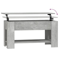 Tavolino Salotto Grigio Cemento 101x49x52 cm Legno Multistrato cod mxl 29790