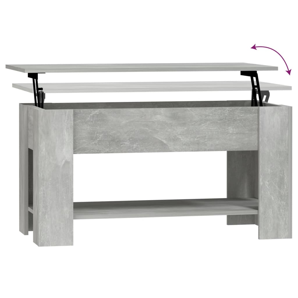Tavolino Salotto Grigio Cemento 101x49x52 cm Legno Multistrato 809705